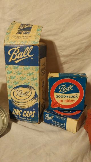 Vintage Ball Regular Standard Mouth Zinc Mason Jar Lids with Sealing Rubbers 4