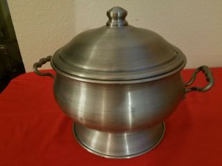 VINTAGE O P C BRUSHED ALUMINUM INSULATED ICE BUCKET with Lid Made in Italy 5