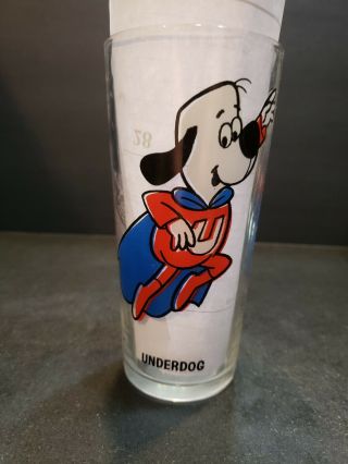Vintage Underdog Pepsi Collector Series Brockaway Glass Leonardo Black Letter