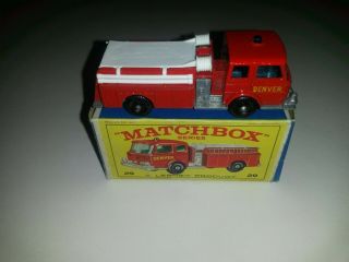 Matchbox Lesney No.  29 Fire Pumper Mint/box (1966)