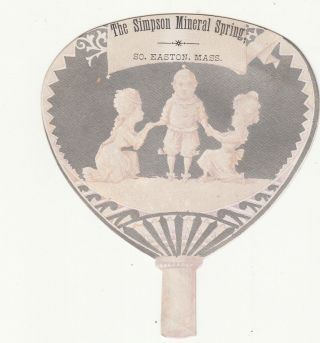 Simpson Mineral Spring So Easton Mass Boy Girls Silver Fan Vict Card C1880s