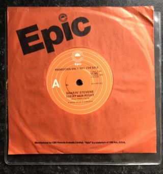 Shakin Stevens 7” Vinyl 45 Promo “treat Her Right” Australia Epic 1978 Very Rare