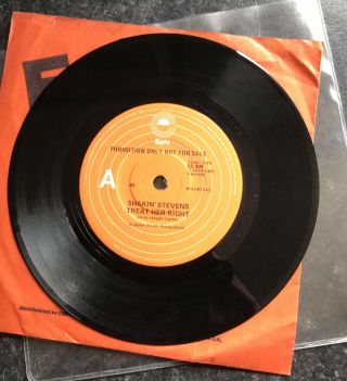 Shakin Stevens 7” Vinyl 45 PROMO “Treat Her Right” AUSTRALIA Epic 1978 VERY RARE 2