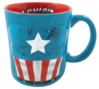 Mug - Marvel - Captain America Chest Molded 20oz Coffee Cup Cermaic 10661
