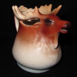 Antique Moose Elk Deer Figural Made In Czechoslovakia 8 Oz Creamer Pitcher 4x5x3