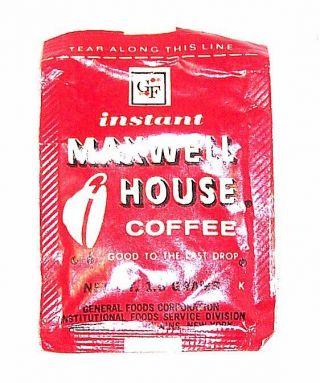 Vintage Maxwell House Coffee Packet Full Sample Size Nos Can Pot No Risk Offer