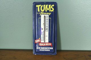 Vintage Tums Medicine Thermometer " Tums For The Tummy " 9 " X 4 " Old