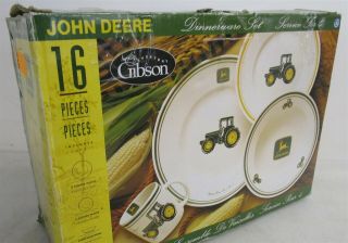 11 X John Deere Dinnerware Bowls&plates Incomplete Tractor Rustic Farm Retro Iob