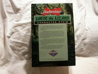 Vintage 1997 Anheuser Busch Budweiser character Louie the Lizard Stein 4