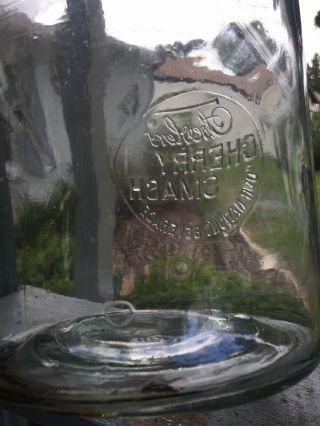 EMBOSSED FOWLER ' S CHERRY SMASH SYRUP GLASS ADVERTISING JAR JUG SODA POP BOTTLE 7