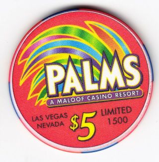 2002 Sugar Ray @ Palms Hotel & Casino Las Vegas $5 Casino Chip