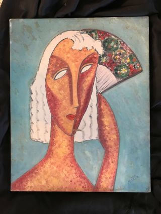 Antique Abstract Oil Painting Woman,  Created In 1935 As - Is.
