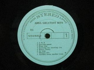 ABBA GREATEST HITS Mono Lyric Back Cover LP 3