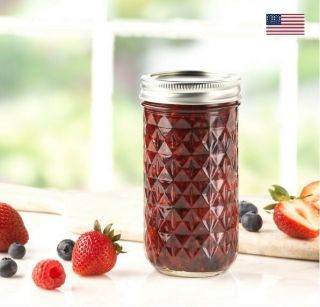 Ball Regular Mouth Canning Mason Jars,  Quilted Crystal Jelly Jars 12Oz,  12 - Count 2
