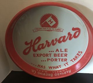 Harvard Ale Export Beer Porter 13 " Serving Tray Lowell Massachusetts Mass 1940 
