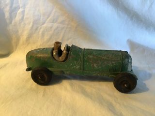 Vintage Hubley Kiddie Toy Die Cast 1 - 457 Green Race Car No.  5 Approx 6 - 7/8 "