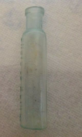 Vintage Aqua Bottle Embossed Dr.  Mcmunn’s Elixir Of Opium