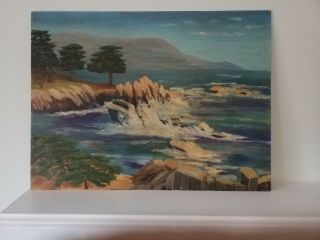 Vintage Oil Painting Seascape Ocean Maine Coast Signed And Dated 1968