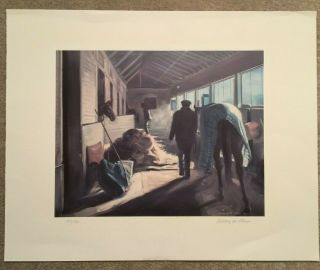 Anthony Alonso Collectible Racehorse Stable Signed And Framed Horse Racing Print