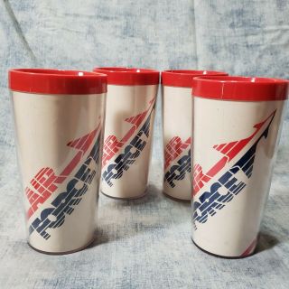 Air Force Tumbler Set Of 4 Vintage 80s Plastic Cups Glasses Cup 12 Oz Tumblers