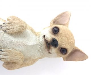 Sandcast Chihuahua Dog Lifelike 12 " Long Heavy Puppy Sculpture Figure