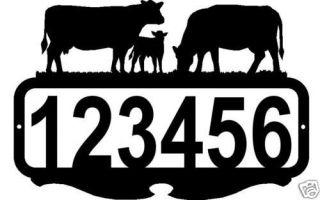 Custom Address Sign Personalized Name Metal Art Cows Rustic Farm Ranch Decor