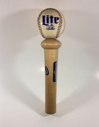 Miller Lite Beer Tap Handle Real Baseball And Bat