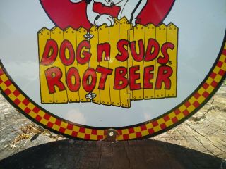 VINTAGE DOG N SUDS ROOT BEER PORCELAIN ADVERTISING SODA SIGN 2