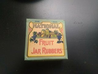 Vintage Advertising - National Fruit Jar Rubbers Box Is Full Jar Ring Food Canning