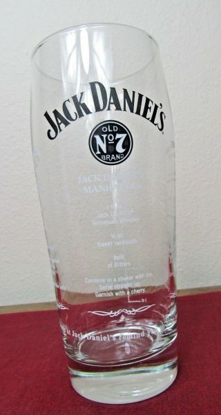Jack Daniels Old No.  7 Highball Glass Shaker Tumbler Drink With Recipes Printed