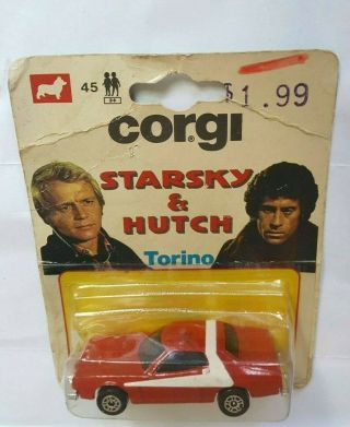 Vintage Corgi Juniors Starsky & Hutch Ford Torino 1:64 Metal Roof Light Variant