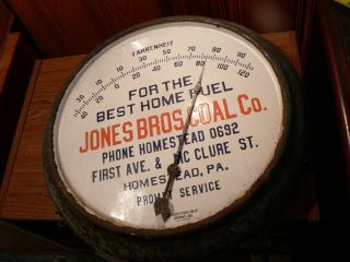 Vintage Homestead Pa Sign Antique Thermometer Fuel Jones Bros Coal Co.  Kemper