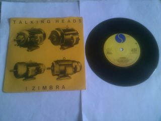 Talking Heads I Zimbra / Paper Rare 1980 7 " Sire Sir 4033 Picture Sleeve