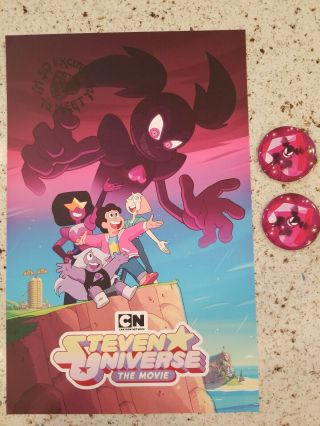 Rebecca Sugar Stamp Sdcc 2019 Steven Universe The Movie Poster & Button Pin