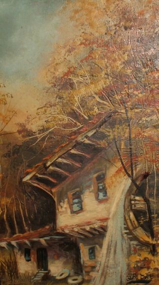 Antique Polish Impressionist Oil Painting Landscape Signed J.  Falat