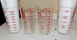 Vintage A&P Grocery Store Glasses Measuring Cup Tumblers 8 oz x 4 4