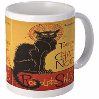 11oz Mug Le Chat Noir - Ceramic Printed Coffee Tea Cup Gift