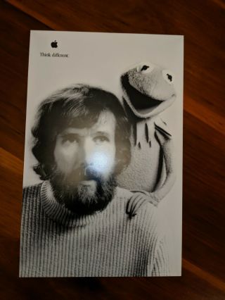 Apple Think Different Poster,  Jim Henson Kermit By Steve Jobs Rare 1998 11 X 17