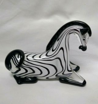 Art Glass Zebra Or Paperweight Striped