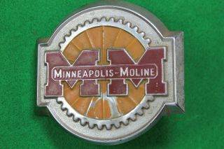 Vintage Minneapolis Moline Tractor Hood Ornament Emblem
