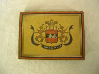 Vintage Batavia 10 Cigar Tin / Box - Regie Française - Thai Dancers On The Lid