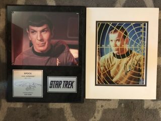 William Shatner & Leonard Nimoy Star Trek Signed Autographed Color Photo