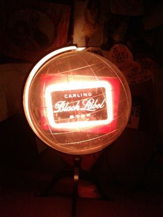 Vintage Carling Black Label Beer Globe Light - Rare One Of A Kind? L@@k W@w C@@l