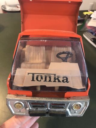 Vintage Tonka Hydraulic Dump Truck 1970 ' s Pressed Steel Orange Metal 5