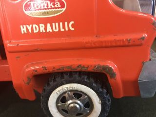 Vintage Tonka Hydraulic Dump Truck 1970 ' s Pressed Steel Orange Metal 7