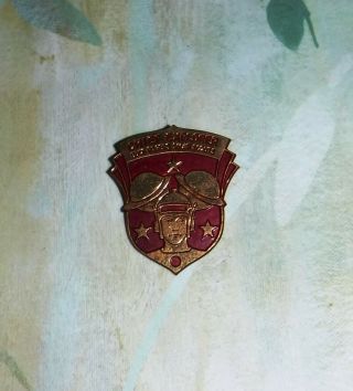 Buck Rogers Solar Scout Chief Explorer Brass Badge W/red Enamel Nm Rare 1936