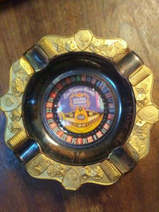 Golden Nugget Las Vegas Casino Roulette Wheel Ashtray Spins Vintage