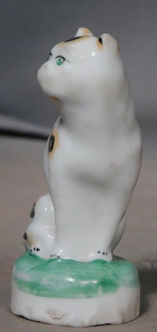 Antique Staffordshire Fairing Seated Cat Kitten Porcelain Toy Figure Statue Old