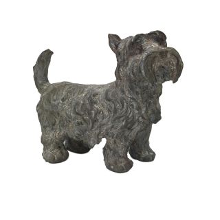 Scottie Dog Statue Figure Resin Antiqued Finish