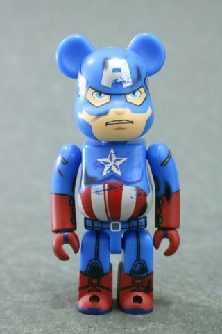 Be@rbrick Bearbrick Captain America Damage 100 Figure 3 " Medicom Japan H1257
